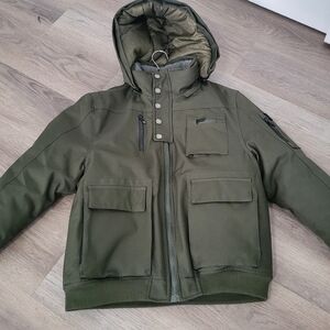 Men's Olive Hooded Military Jacket